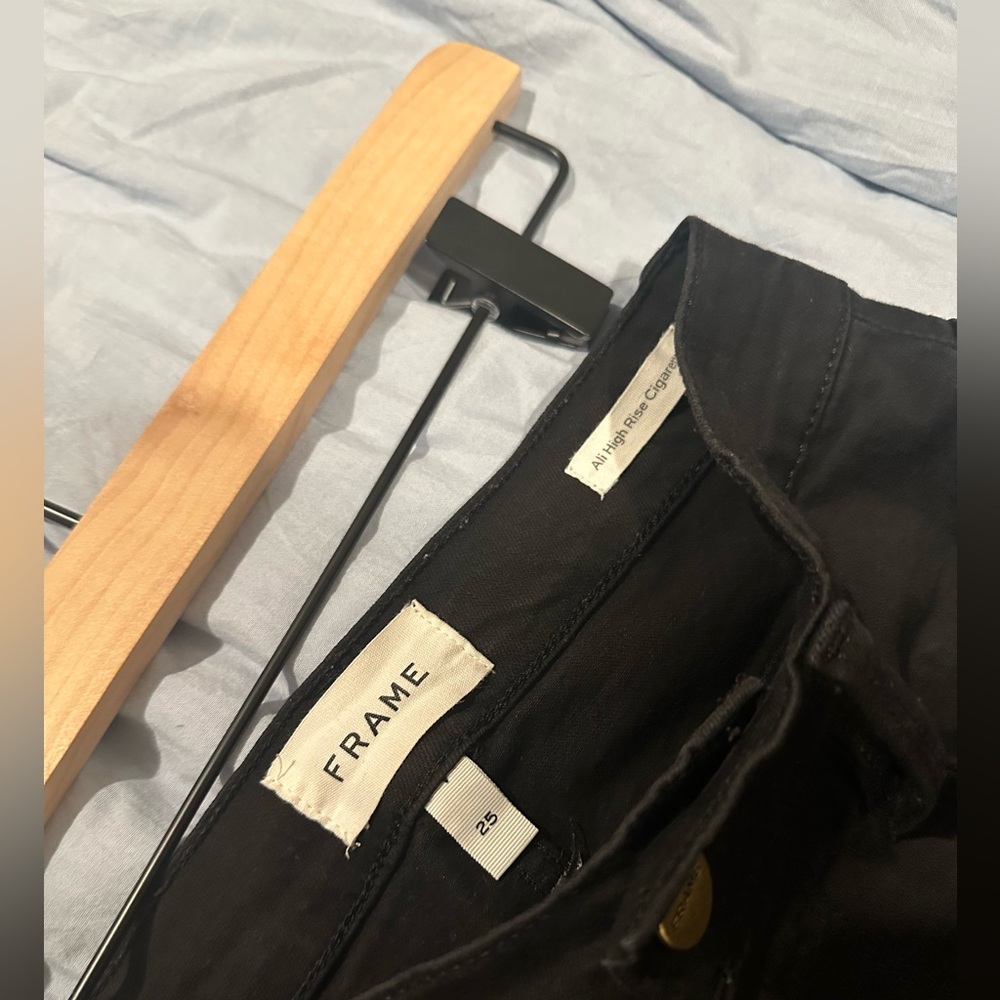 FRAME Ali High‎ Rise Cigarette Jeans Noir Black Size 25 Slim Straight - Picture 6 of 7